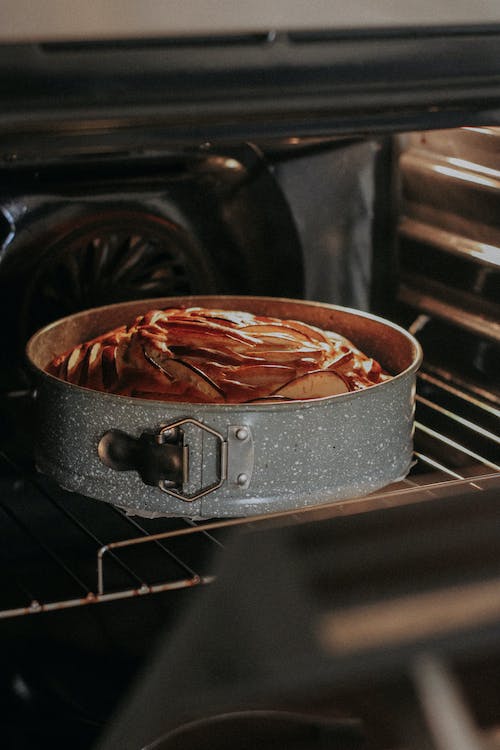 cake in a oven